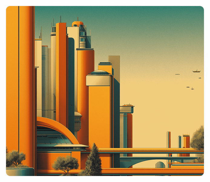 A stylised illustration of a city skyline